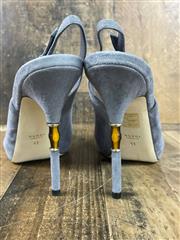 GUCCI SUEDE PERIWINKLE BLUE HEELS SIZE 41 / 11 US NEW IN BOX